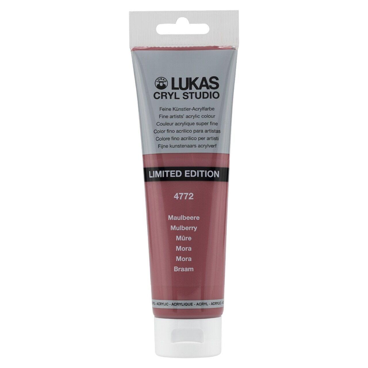 Lukas CRYL Studio Artist Acrylic Paint, Mulberry, 125 ml Tube - High Pigment Acrylic Paints for Canvas Painting, Large Scale Works - Medium-Viscosity, Water-Mixable, Fast Drying